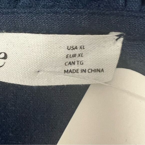 Elodie Linen-Blend Sweetheart Mini Dress – Navy | Size XL - Picture 7 of 10